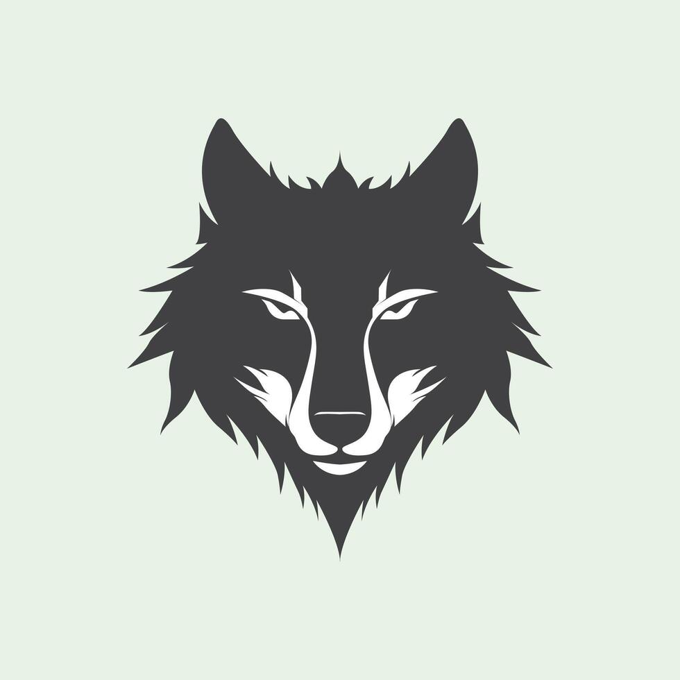 Minimalist wolves logo illustration vector