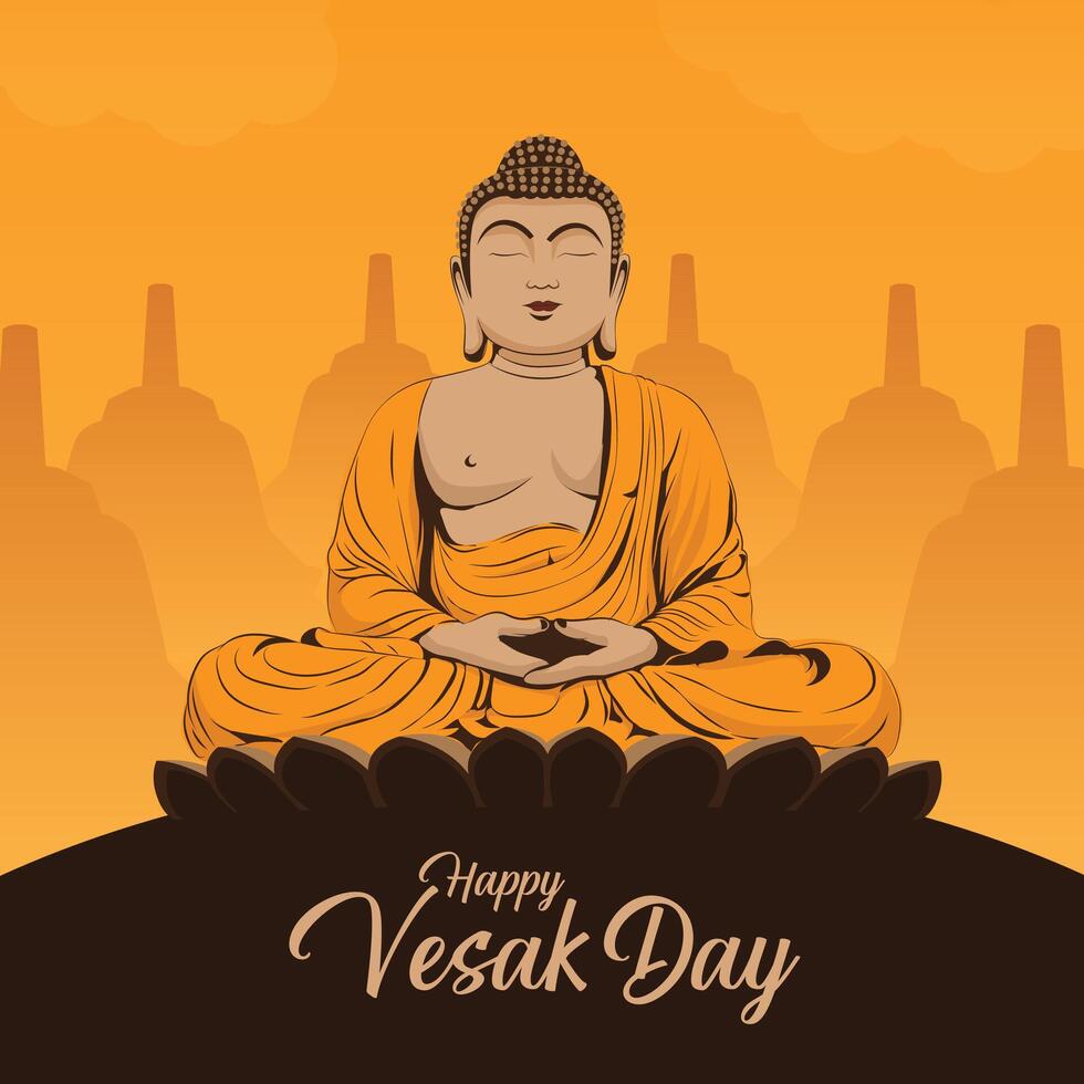 vesak day illustration vector