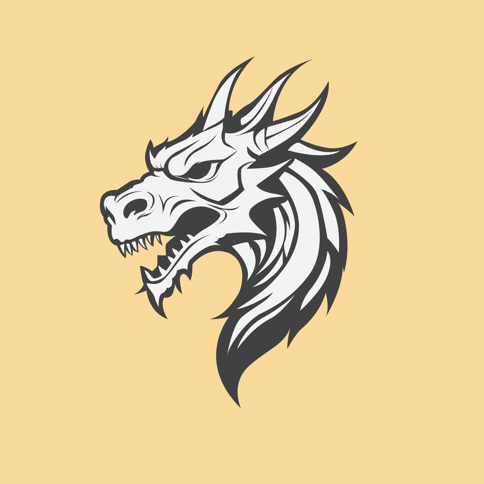 Minimalist dragon logo illustration vector