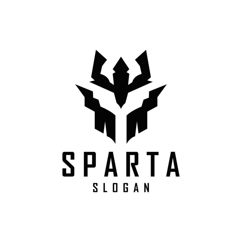 Spartan Logo, Silhouette Warrior Knight Soldier Greek, Simple Minimalist Elegant Product Brand Design vector