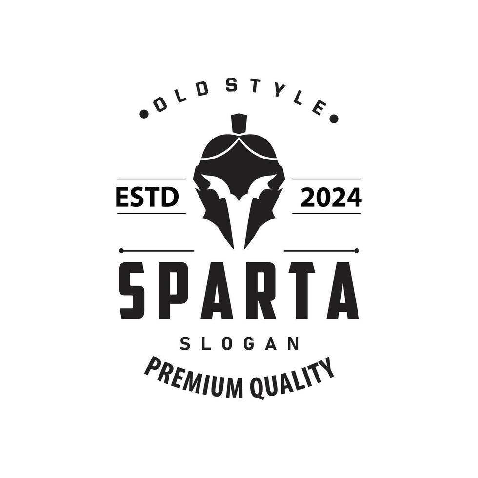 Spartan Logo, Silhouette Warrior Knight Soldier Greek, Simple Minimalist Elegant Product Brand Design vector