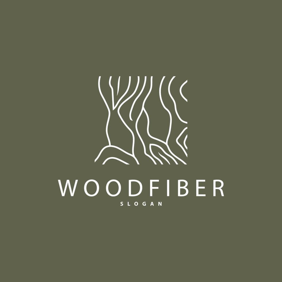 Wood Logo, Wood Fiber Bark Layer, Tree Trunk Inspiration Illustration Design vector