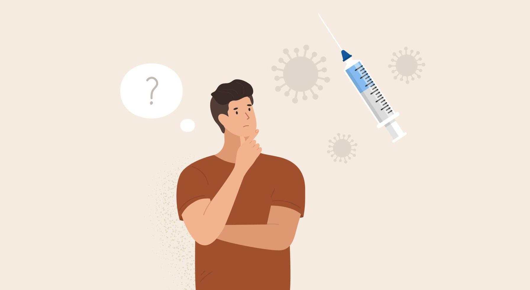 man thinking about getting a vaccine vector