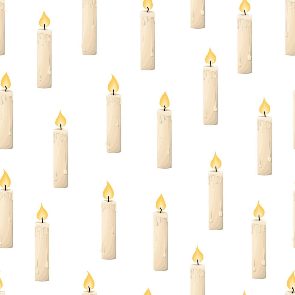 candle seamless pattern vector