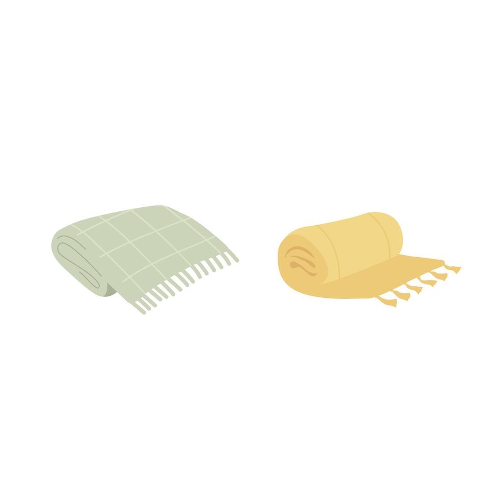 blanket and towel icon set illustration vector