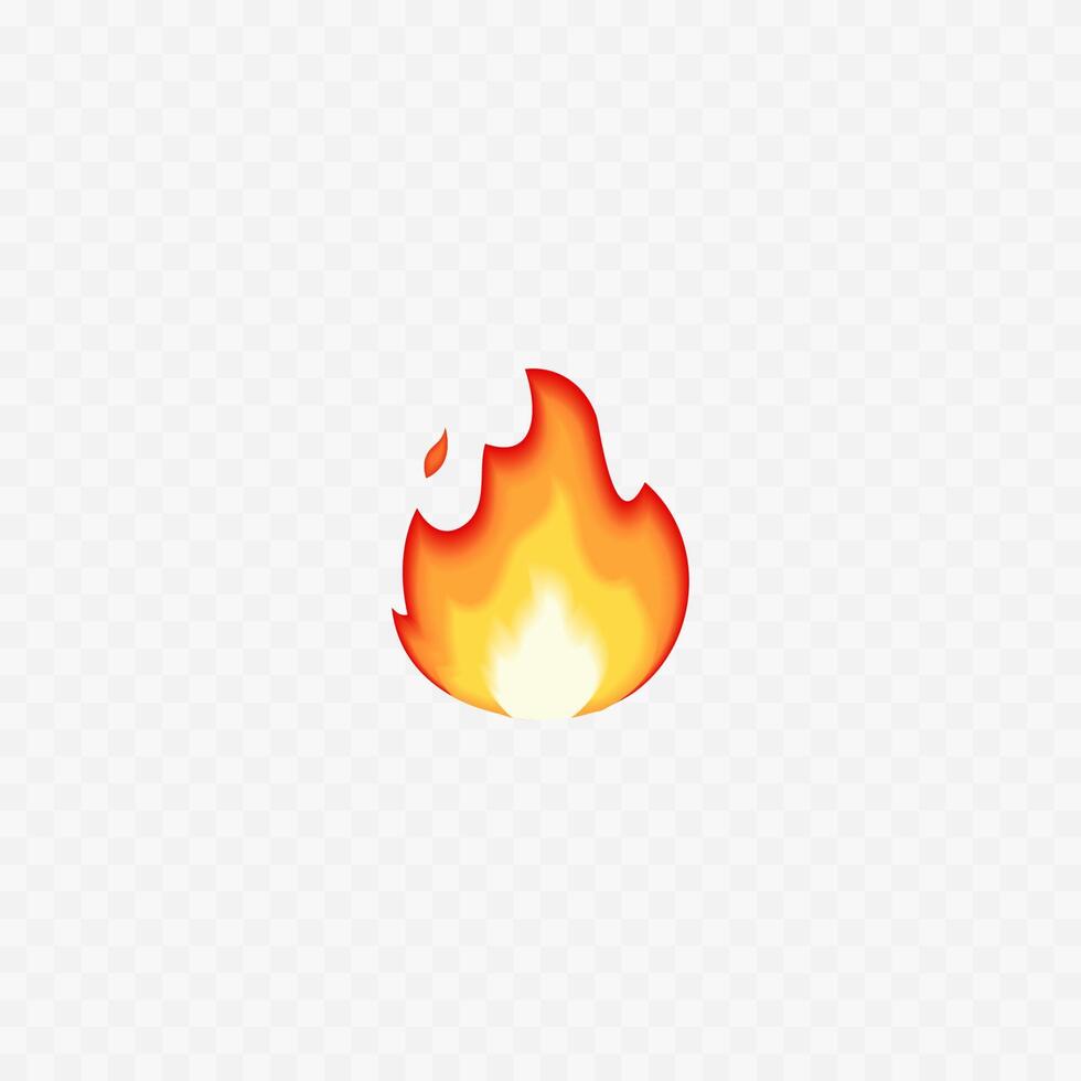 Fire emoji. Fire Flames. Isolated on white. Realistic 3d icon. vector