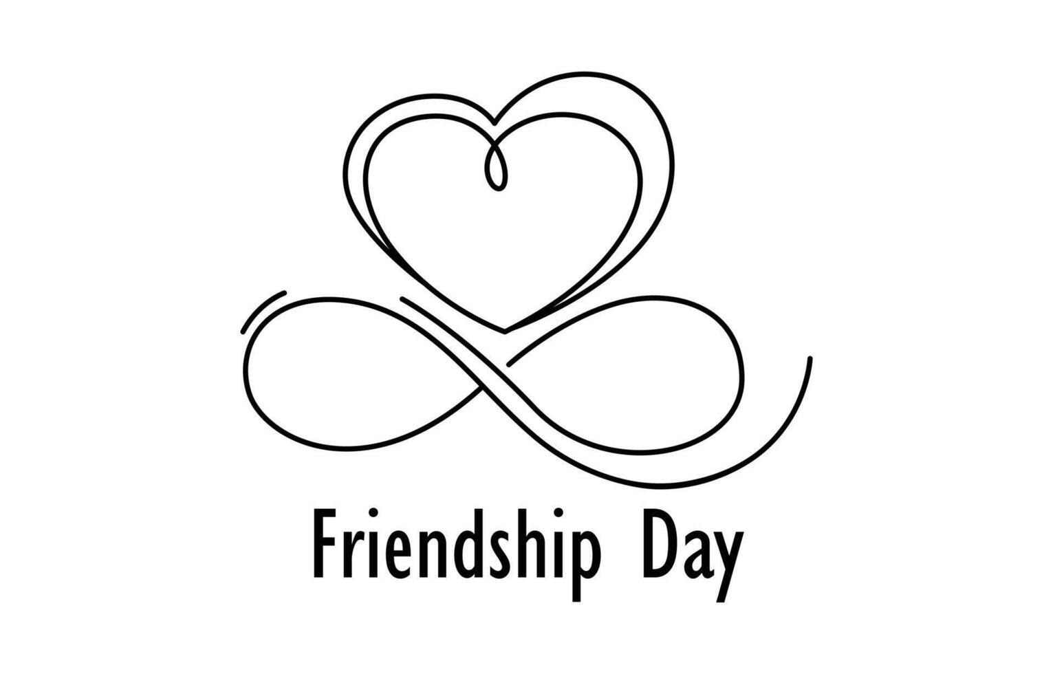Infinity love icon. Continuous line art drawing Hearts with Infinity symbol. Friendship and love concept happy friendship day with heart shape vector