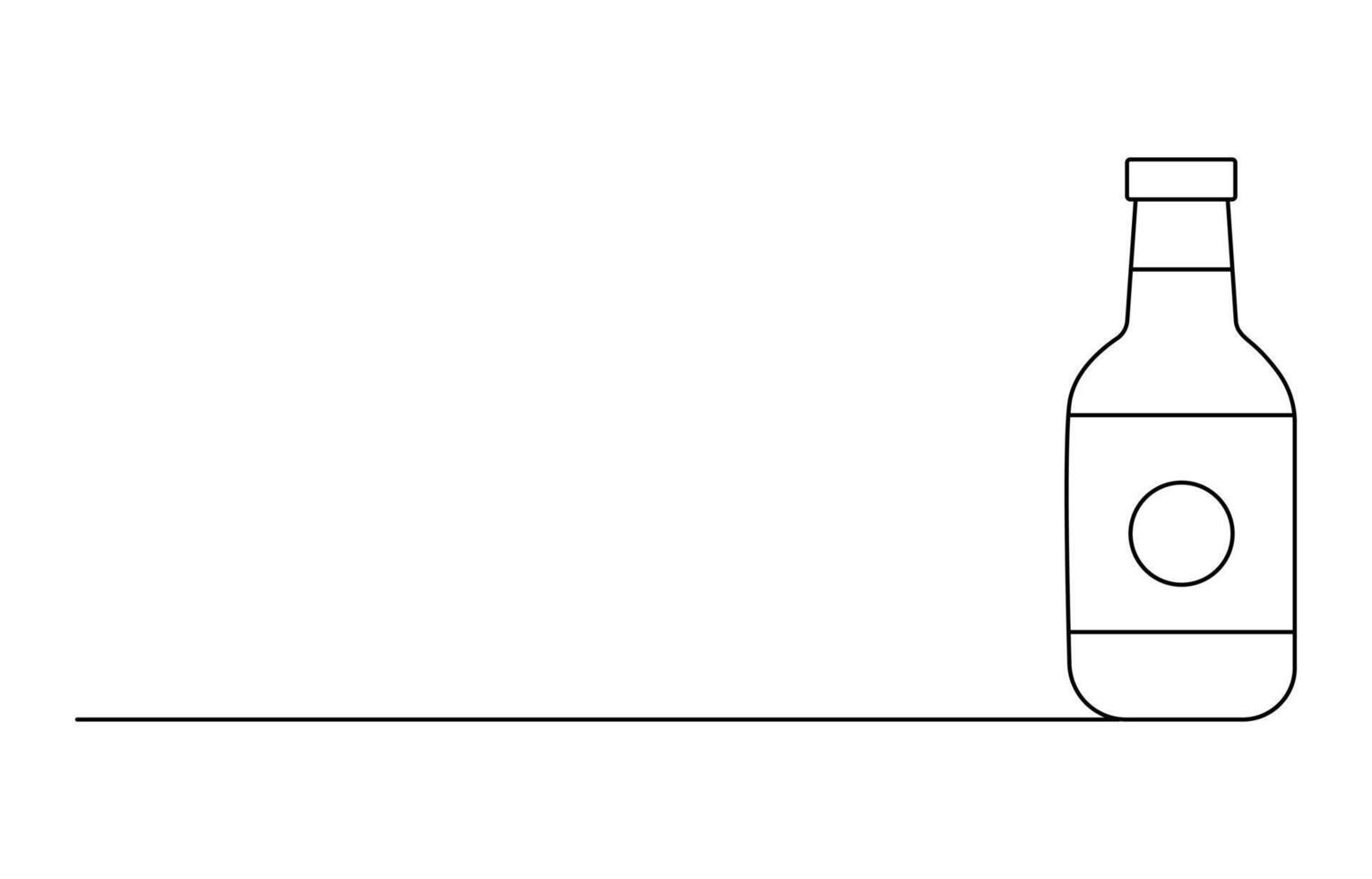 International Beer Day glass and bottle continuous one line drawing vector