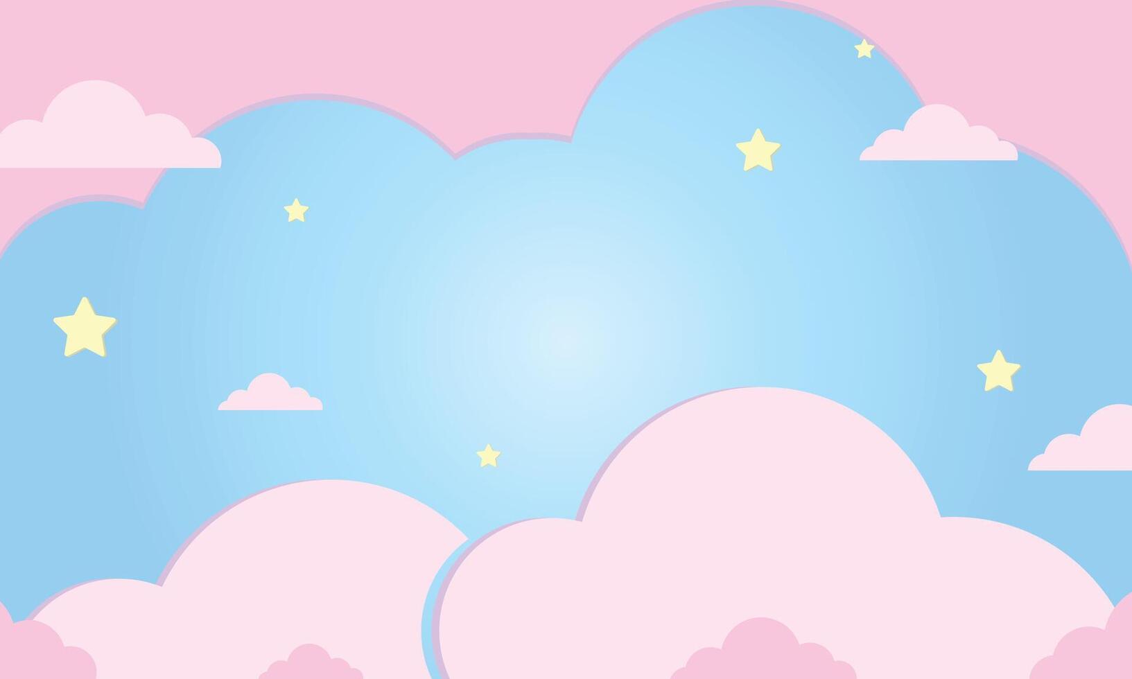 Abstract kawaii Sky Pastel background vector