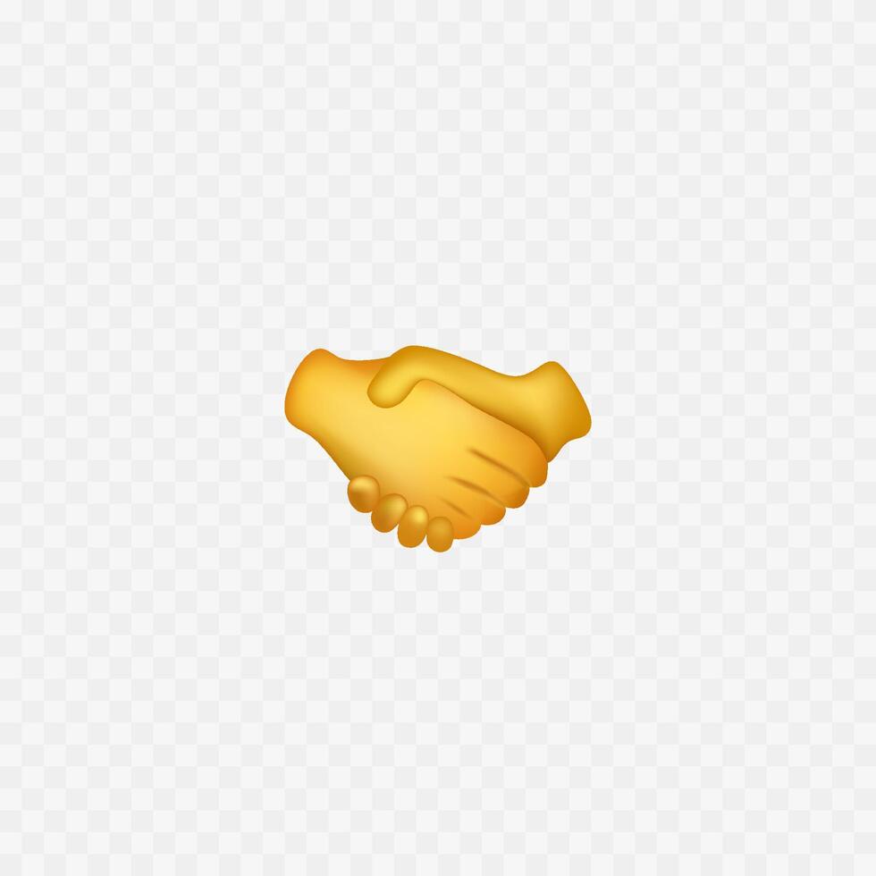 Handshake emoji. Two hands partnership. Deal. vector