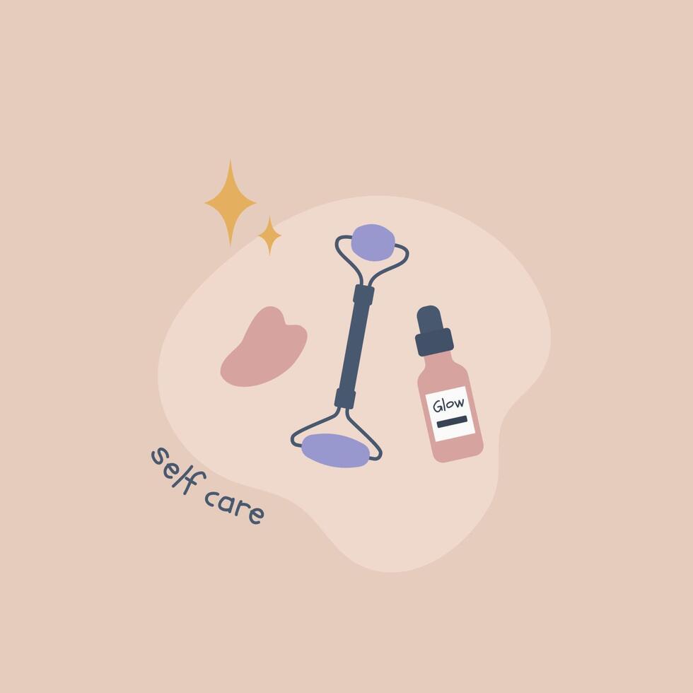 a bottle of skin care products and a brush vector