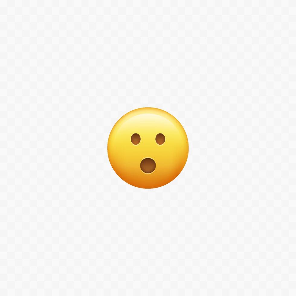 Amaze face emoji. Isolated on white. Surprised. vector