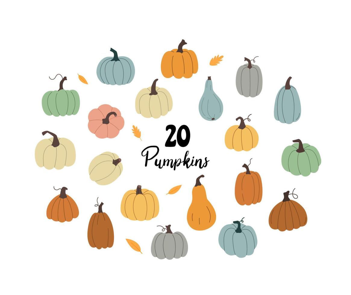Halloween pumpkins clipart collection vector