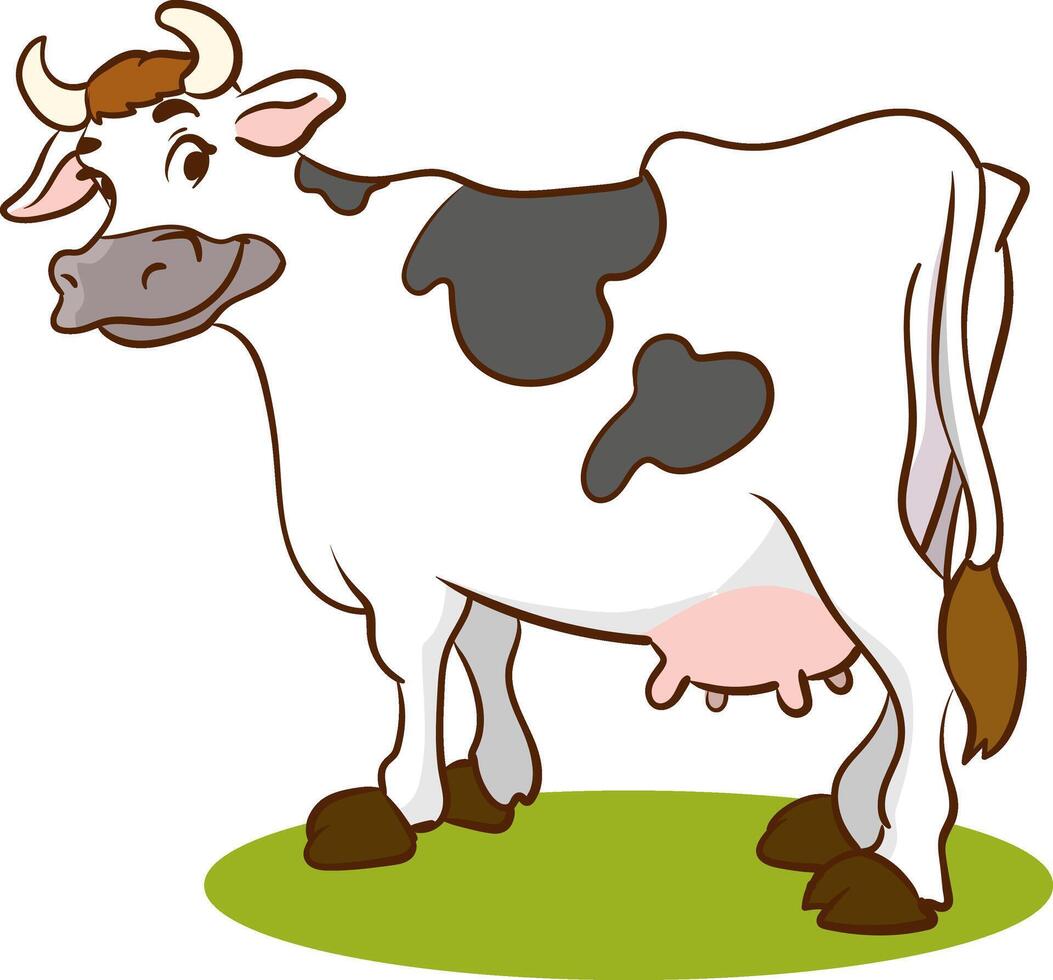 Happy cartoon cow isolated on white background vector