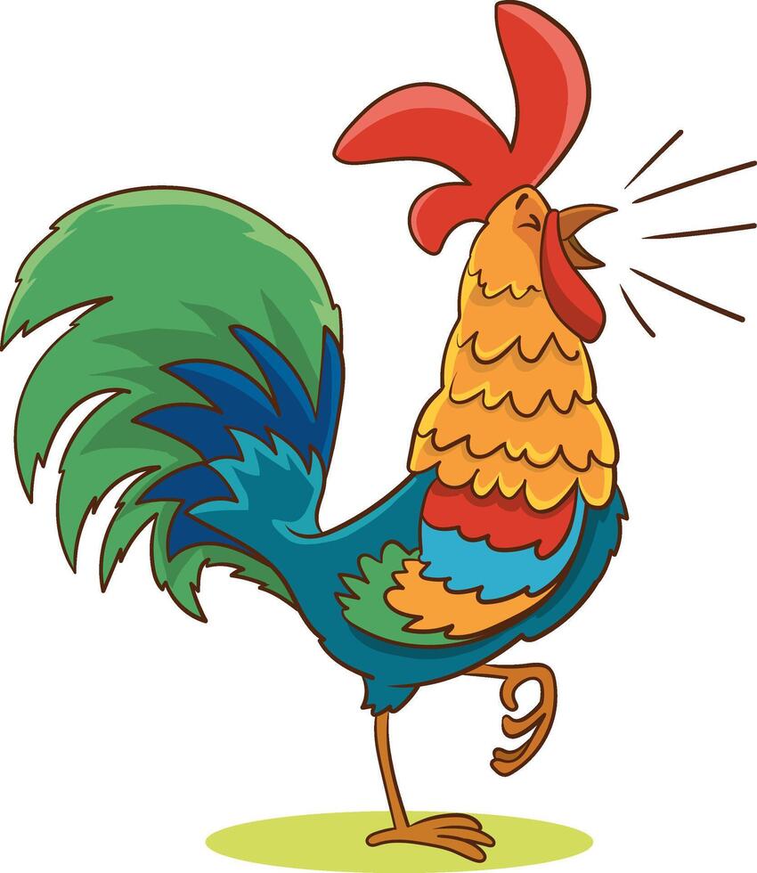 Cute cartoon Rooster isolated on white background vector