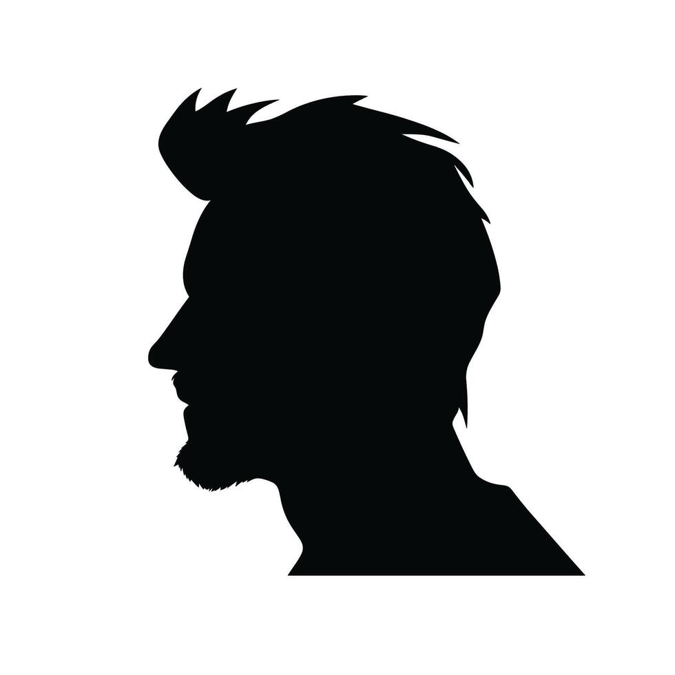 Stylish Man Silhouette with Modern Hairstyle vector