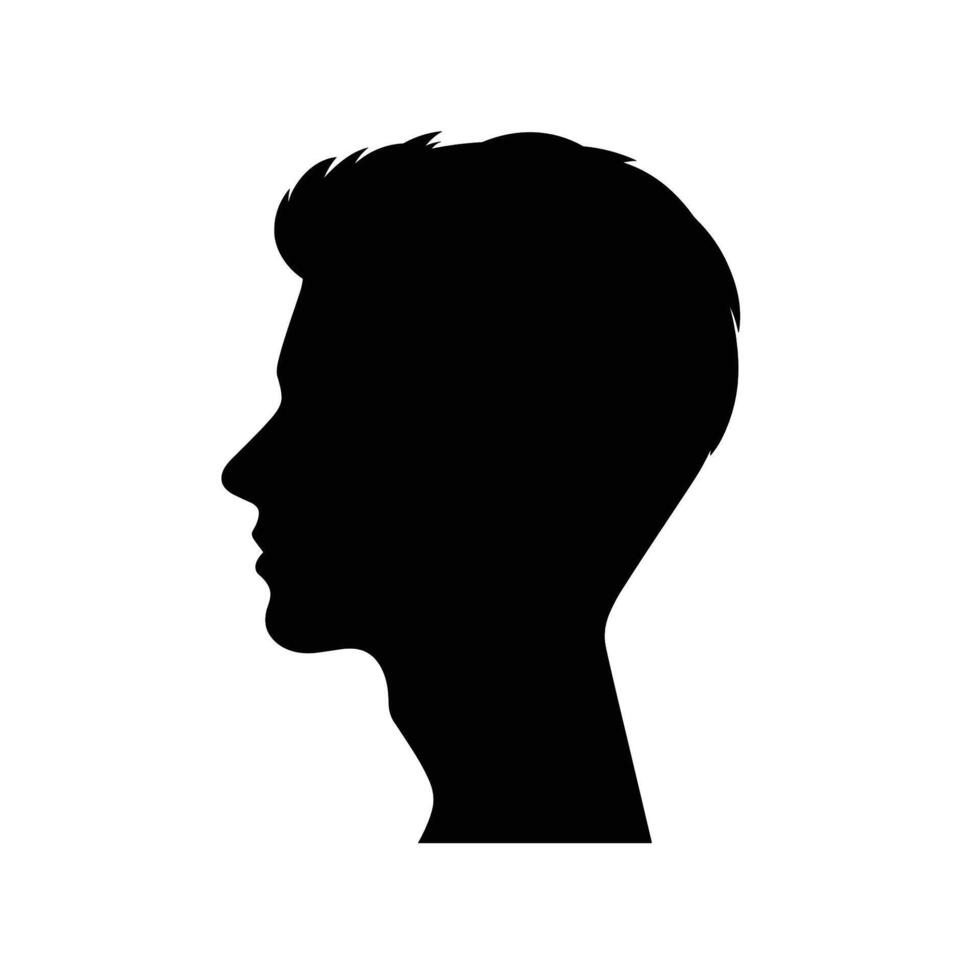 joven masculino perfil silueta con moderno peinado vector