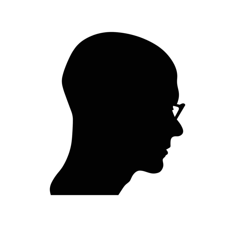 hombre perfil silueta con lentes vector