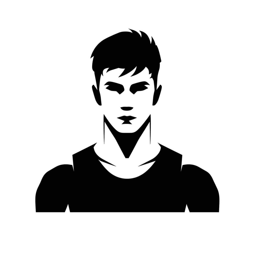 Silhouette Young Male Modern Edgy Look vector