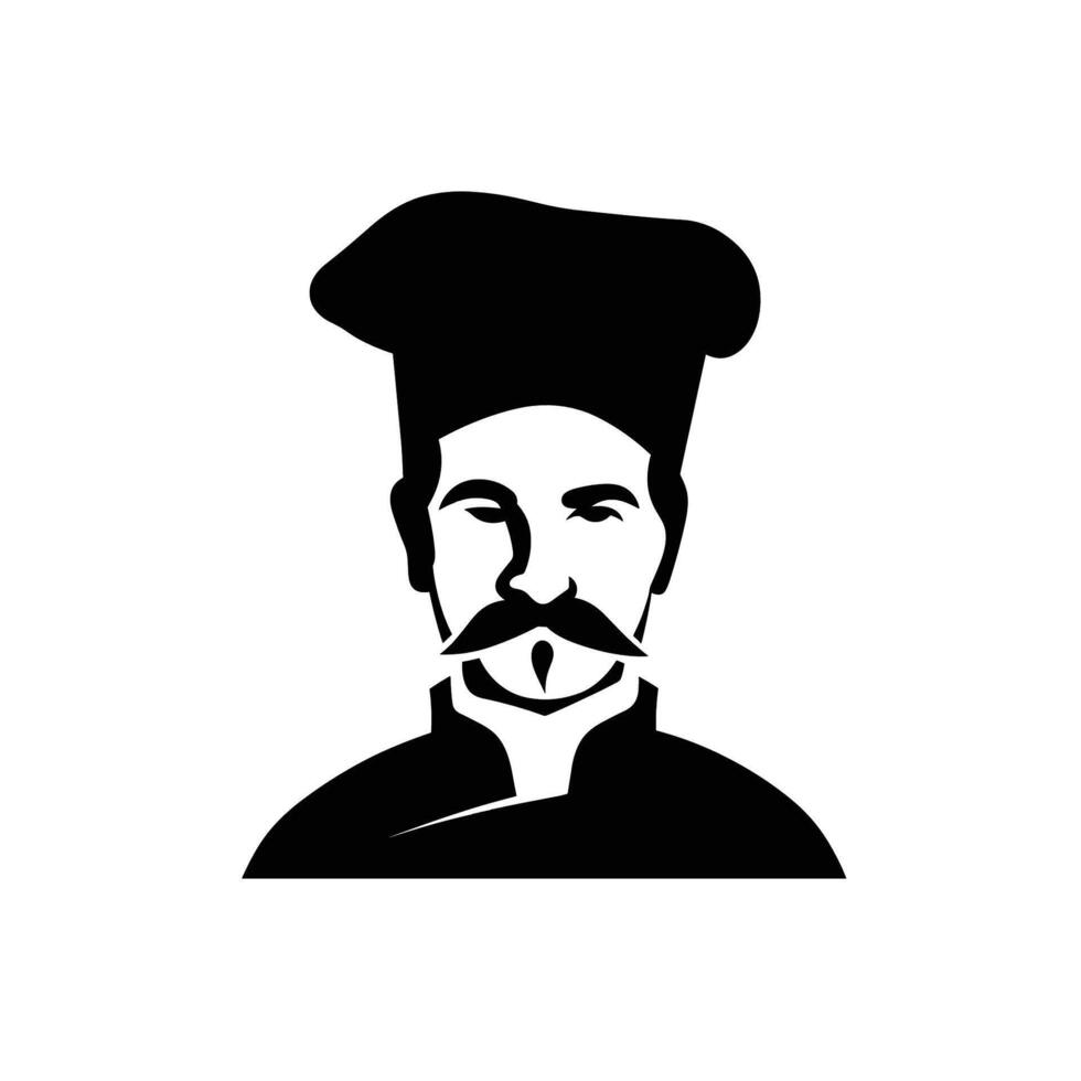 cocinero perfil silueta con Bigote vector