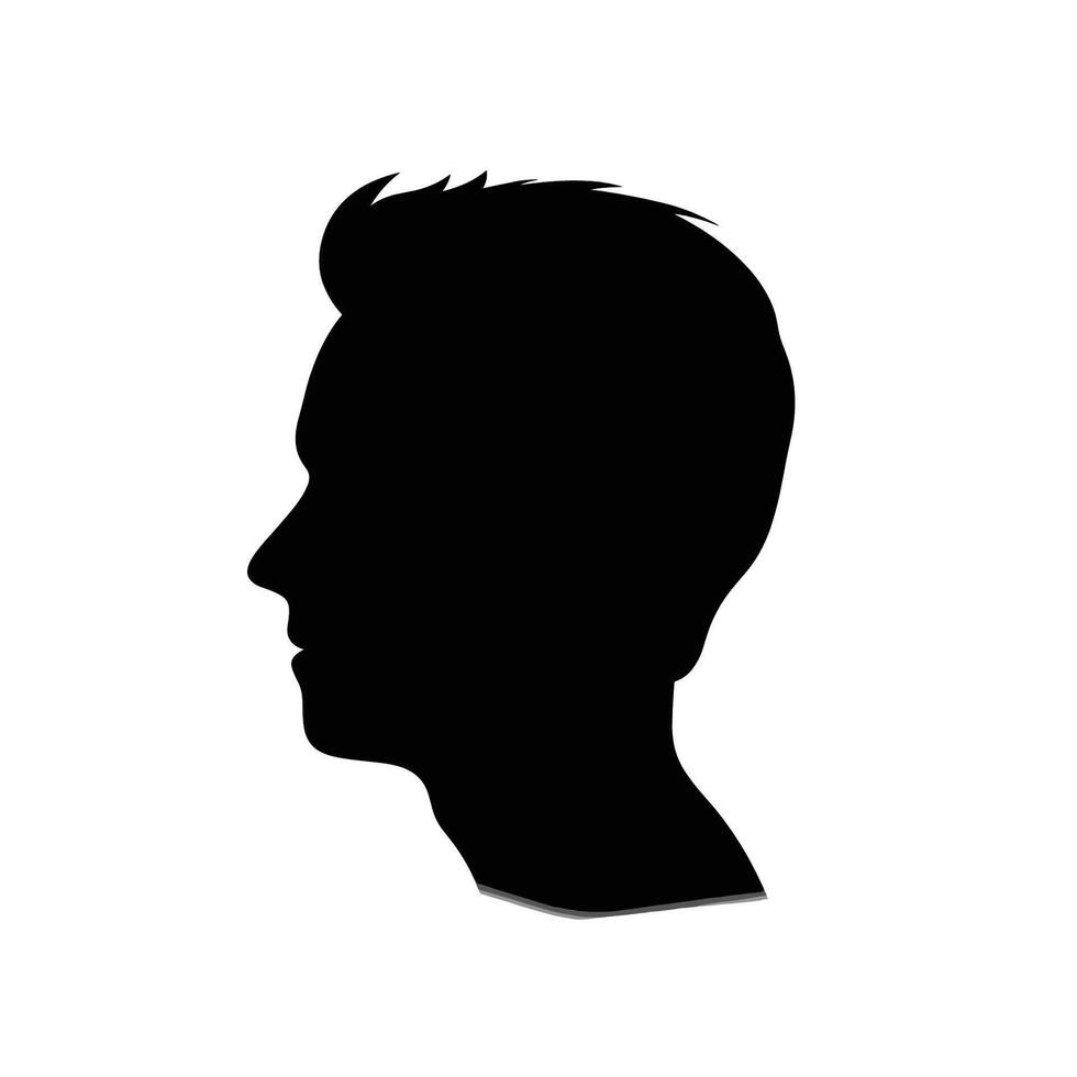 Modern Male Silhouette with Casual Hairstyle vector