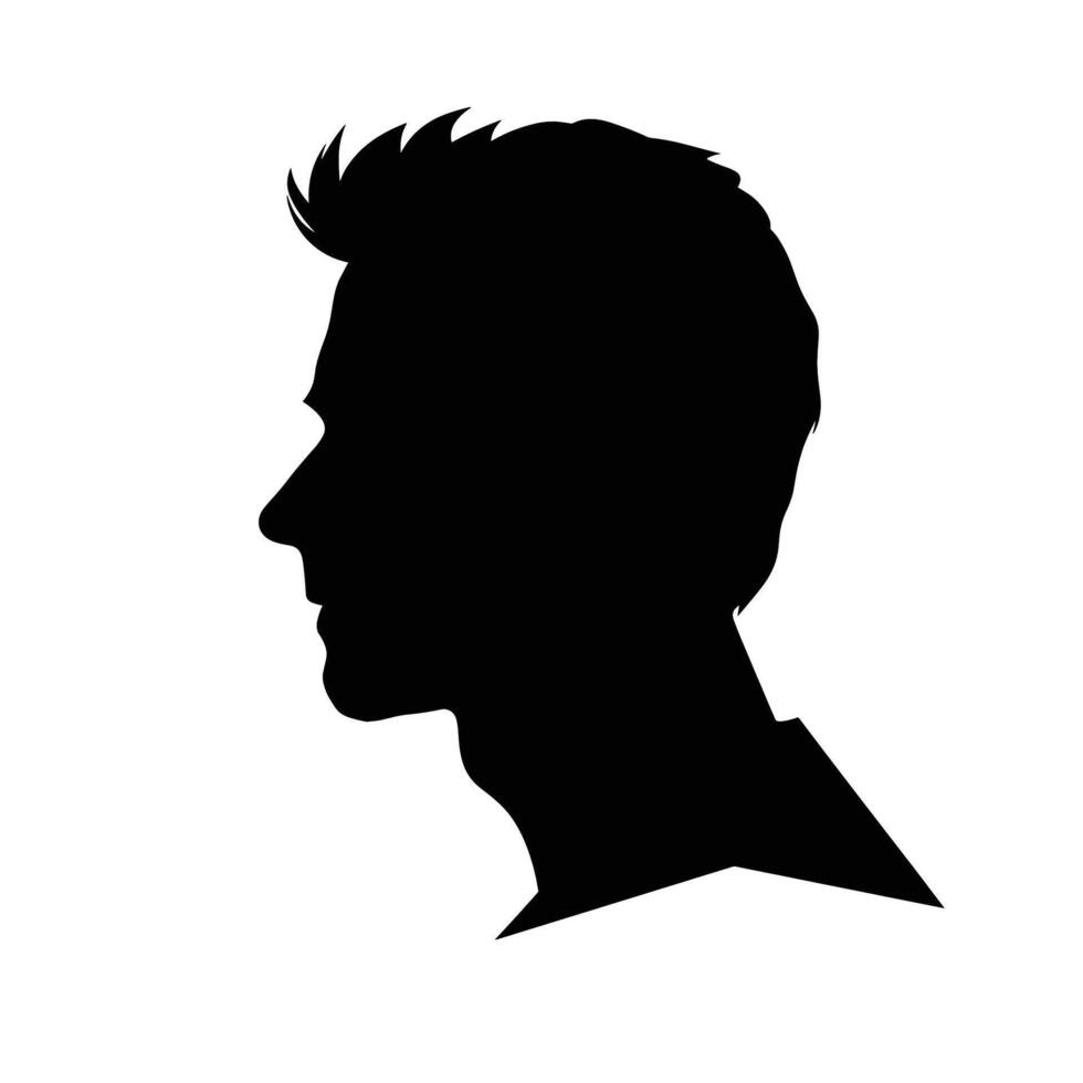 Simple Silhouette of Man Looking Left vector