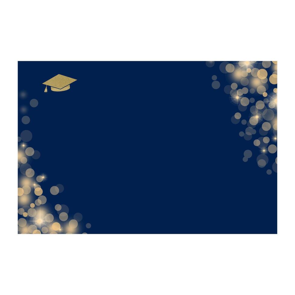Blue Golden Frame Graduate banner vector