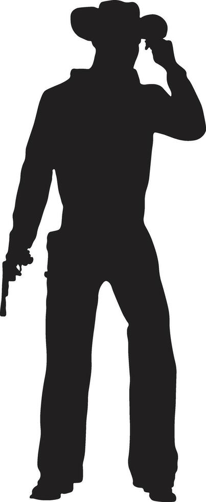 Cowboy Silhouette with Horse and Lasso. Illustration Design. vector