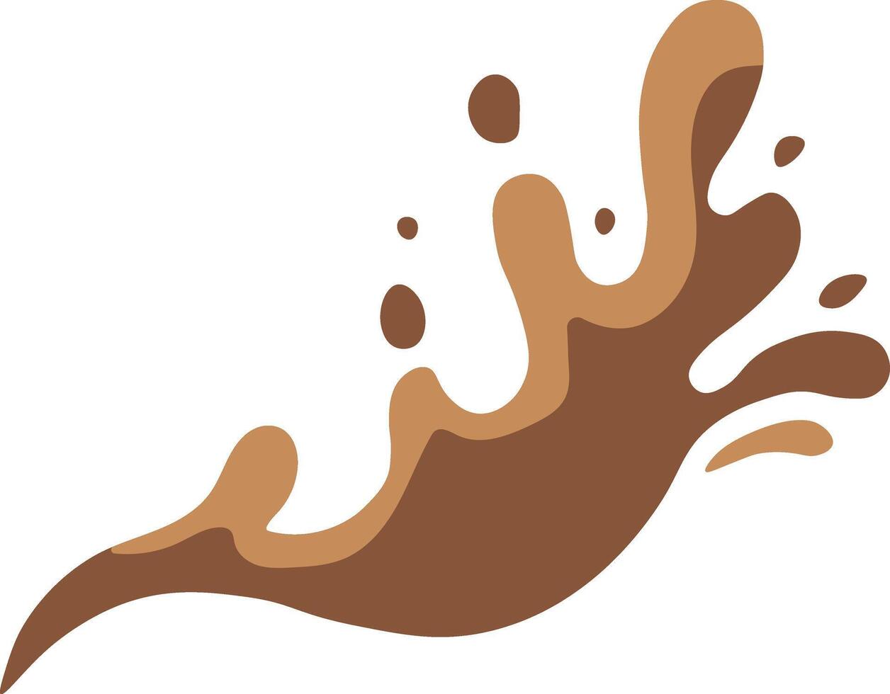 Chocolate Splash in Cartoon Style. Droplet Chocolate. Illustration on White Background vector