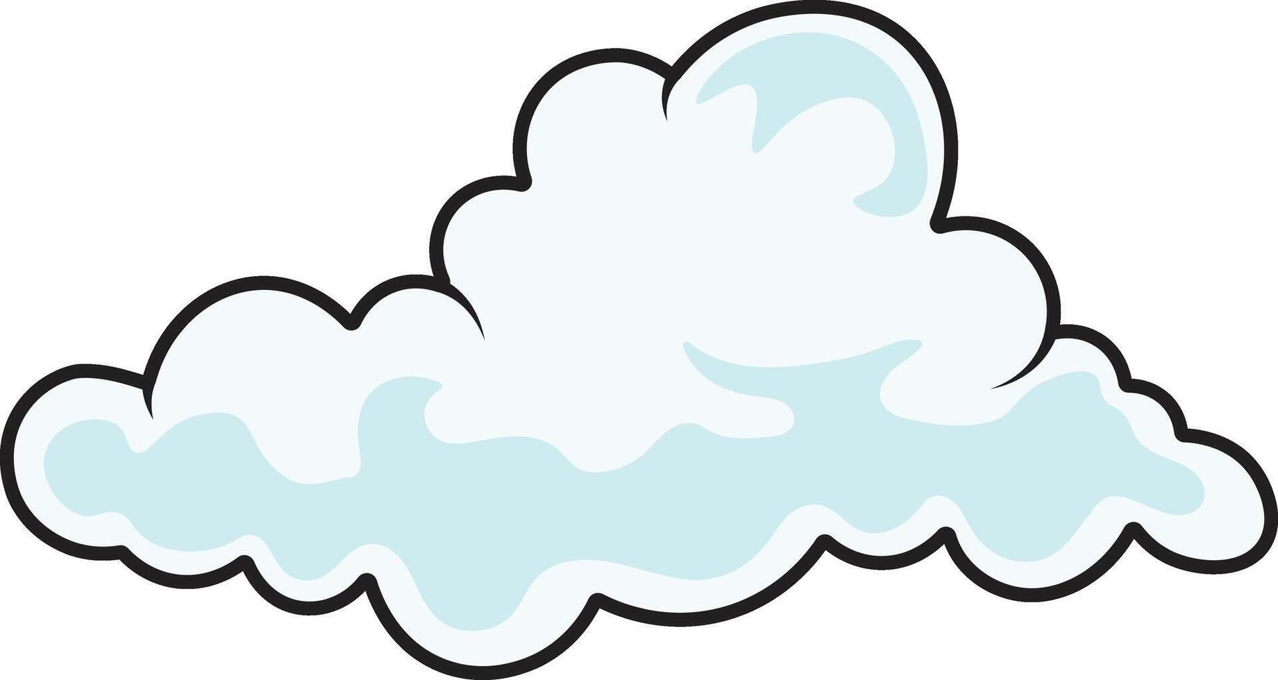 Cute Cartoon Fluffy Clouds for Background Template. Isolated Icon vector