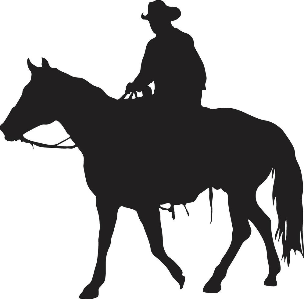 vaquero silueta con caballo y lazo. ilustración diseño. vector