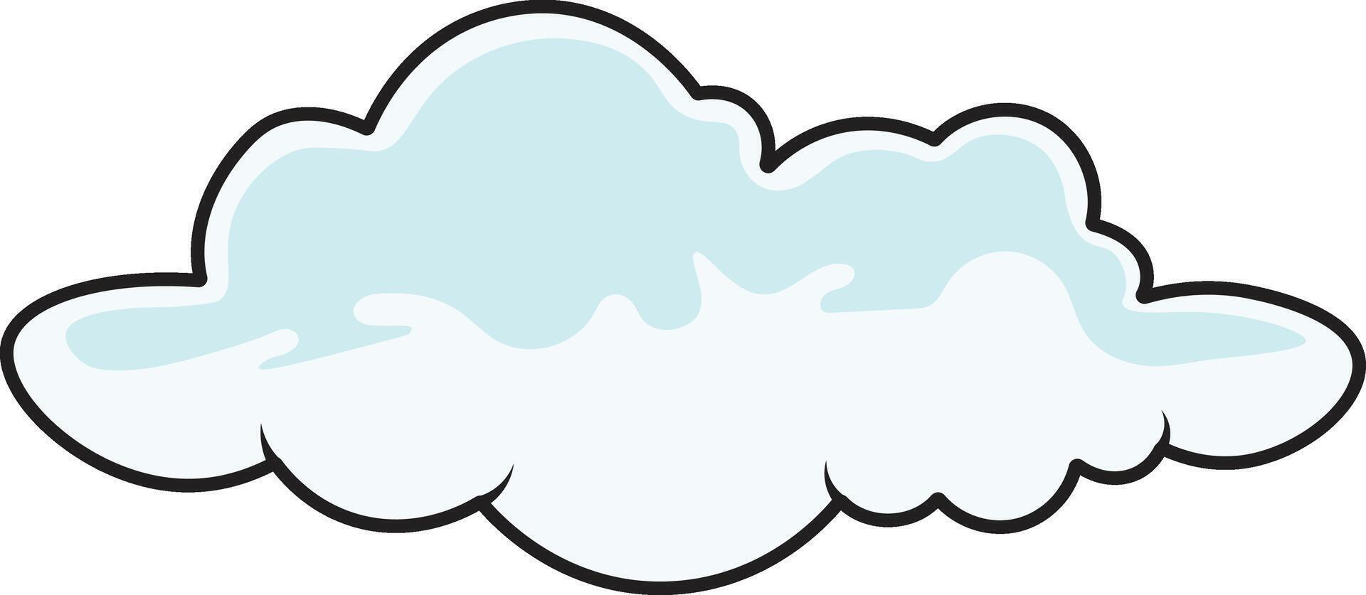 Cute Cartoon Fluffy Clouds for Background Template. Isolated Icon vector