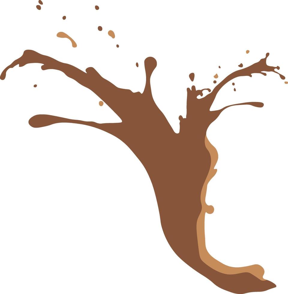 Chocolate Splash in Cartoon Style. Droplet Chocolate. Illustration on White Background vector
