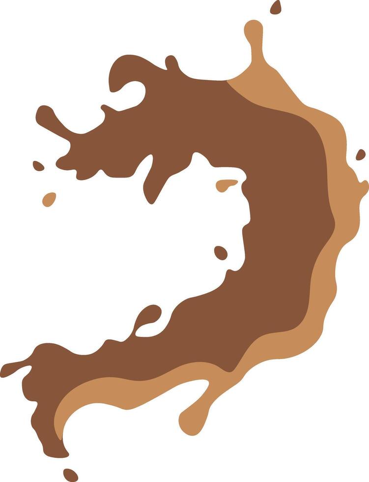 Chocolate Splash in Cartoon Style. Droplet Chocolate. Illustration on White Background vector