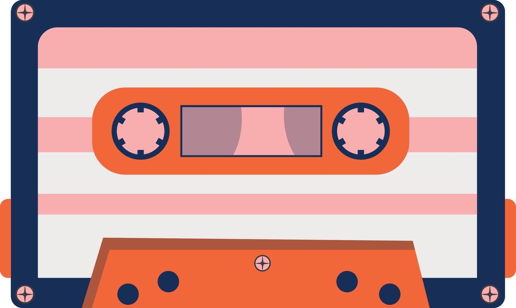 retro casete con clásico estilo. Años 80 popular canciones y estéreo música casetes aislado icono vector