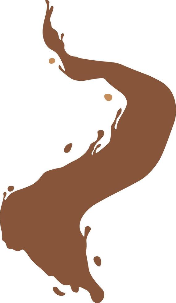 Chocolate Splash in Cartoon Style. Droplet Chocolate. Illustration on White Background vector