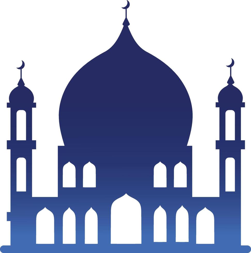 silueta de islámico mezquita en blanco antecedentes. color degradado. ilustración en plano estilo vector