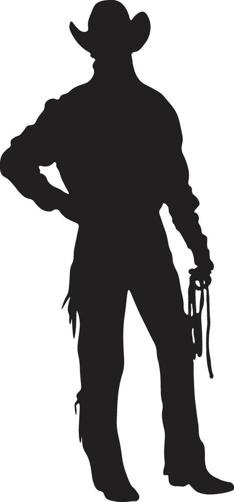 Cowboy Silhouette with Horse and Lasso. Illustration Design. vector