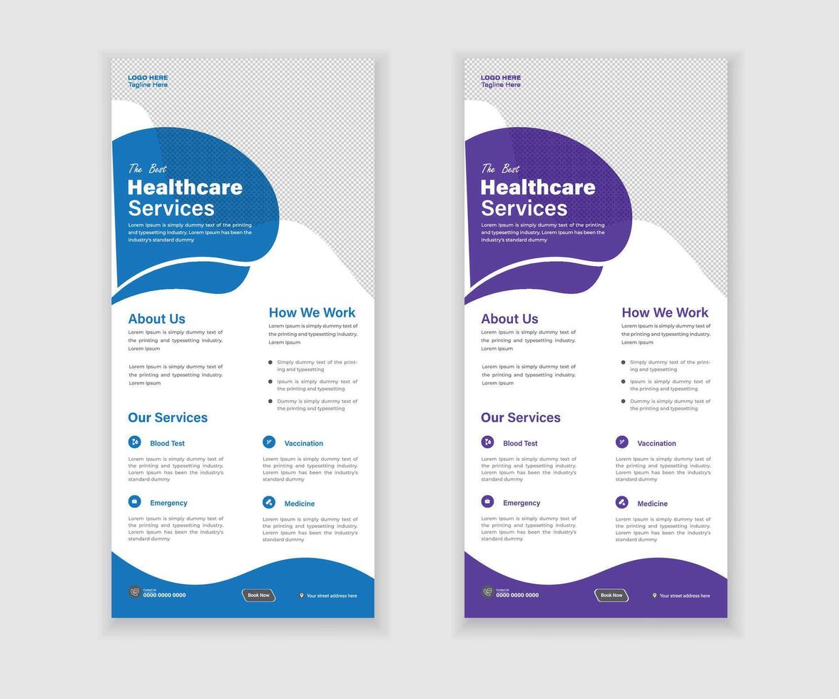 Medical Roll-Up Or Dl Flyer And Rack Card Design Template For Your Business vector