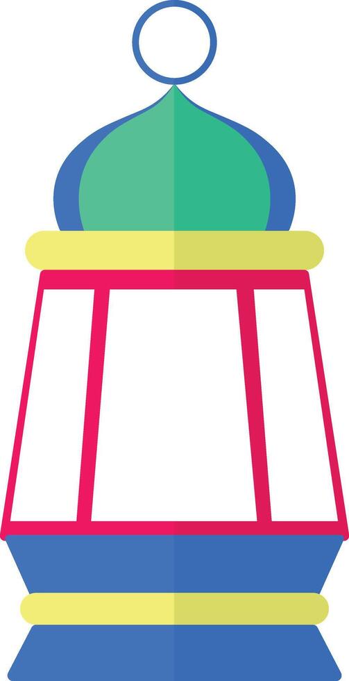 Ramadhan Kareem Lantern Icon. with Flat Cartoon Design vector