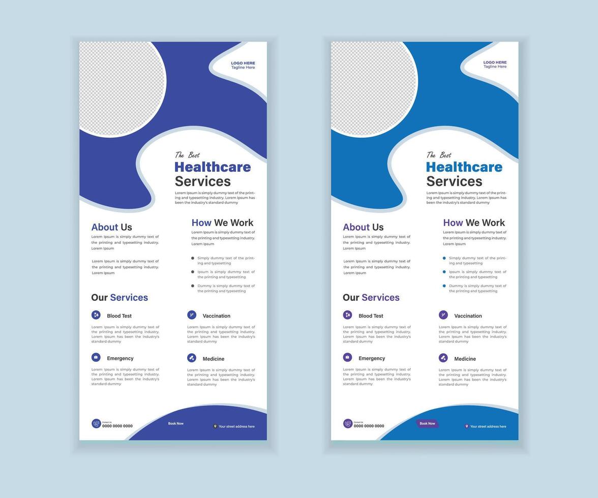 Medical Roll-Up Or Dl Flyer And Rack Card Design Template For Your Business vector