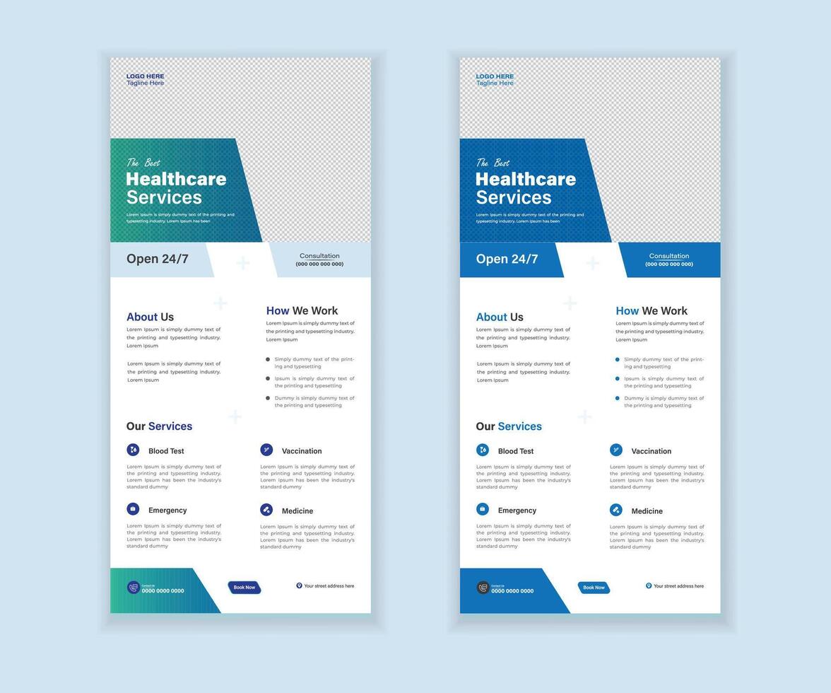 Medical Roll-Up Or Dl Flyer And Rack Card Design Template For Your Business vector