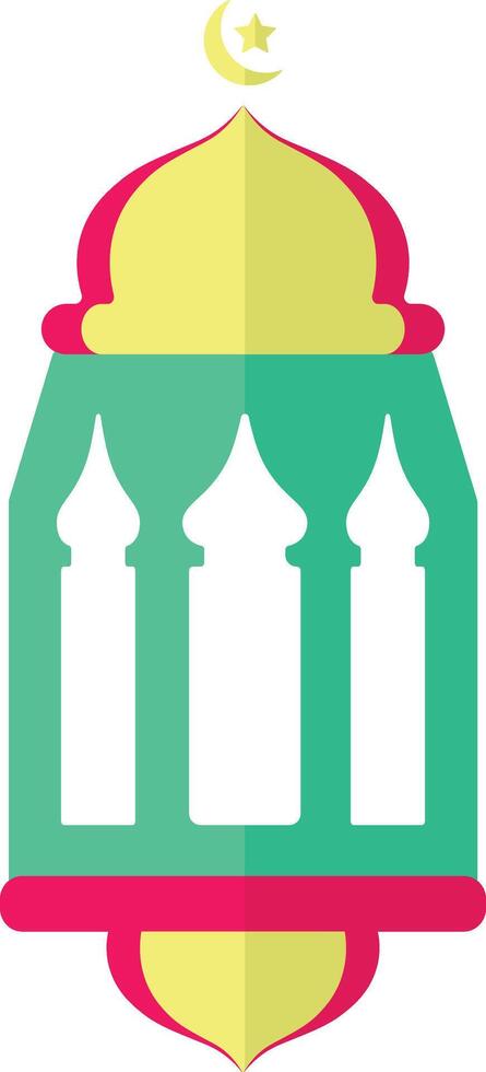 Ramadhan Kareem Lantern Icon. with Flat Cartoon Design vector