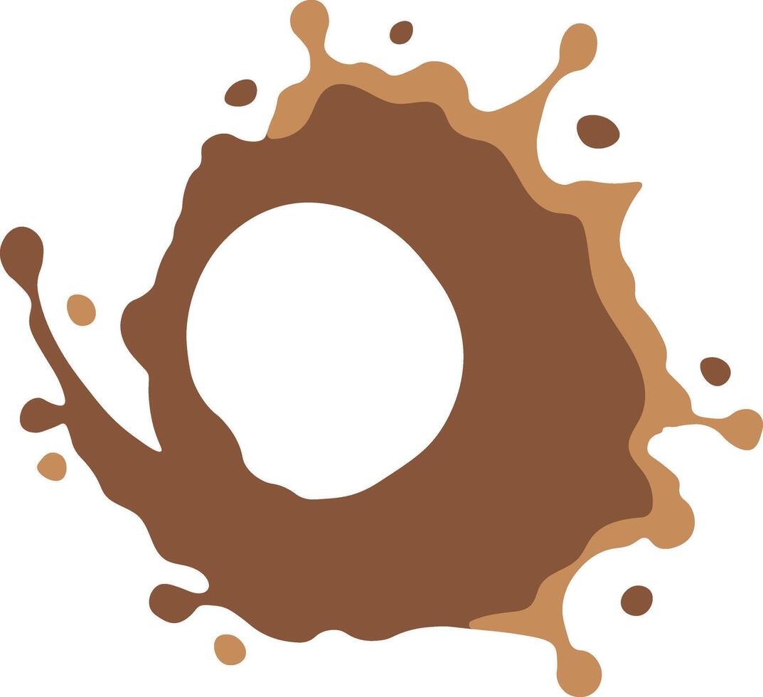 Chocolate Splash in Cartoon Style. Droplet Chocolate. Illustration on White Background vector