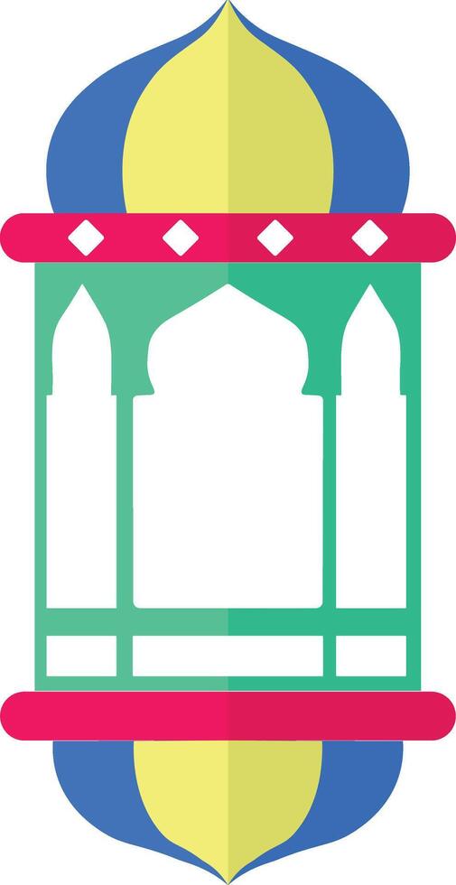 Ramadhan Kareem Lantern Icon. with Flat Cartoon Design vector