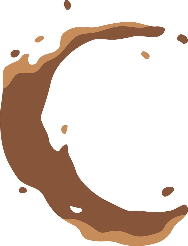 Chocolate Splash in Cartoon Style. Droplet Chocolate. Illustration on White Background vector