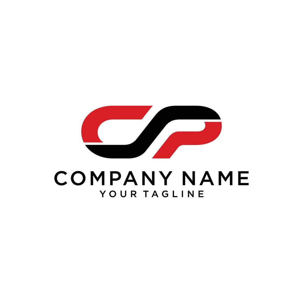 CP or PC letter template logo design vector
