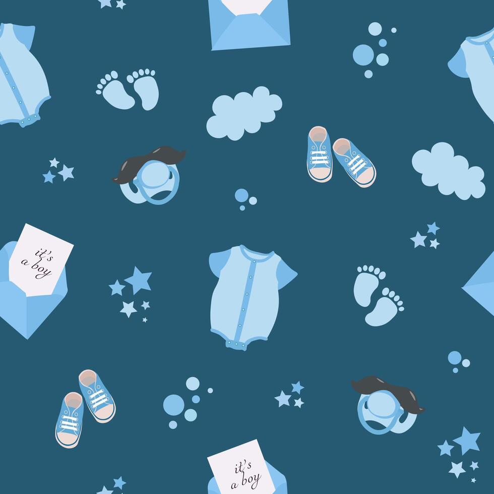 pattern newborn boy vector
