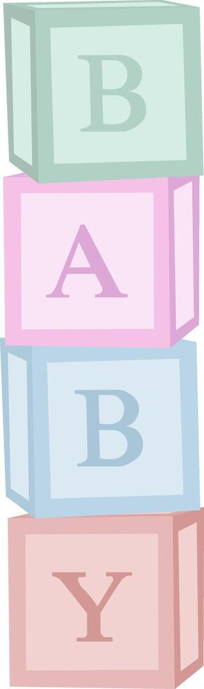 Blocks Boxes Cubes for Baby Shower Party vector