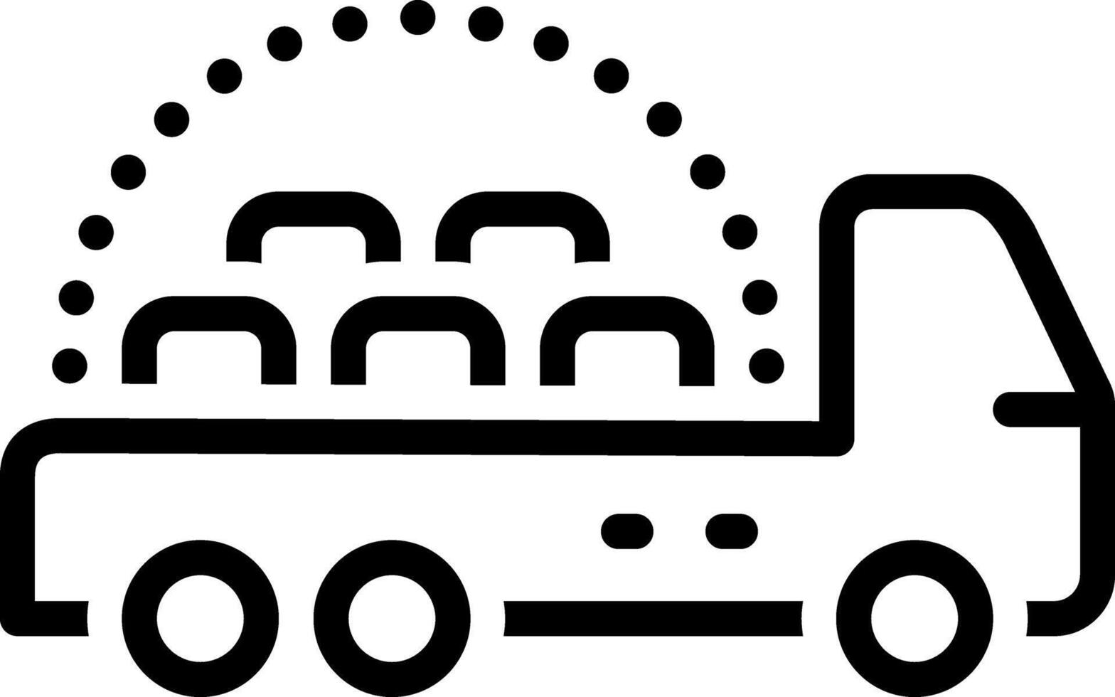 Black line icon for pickup vector